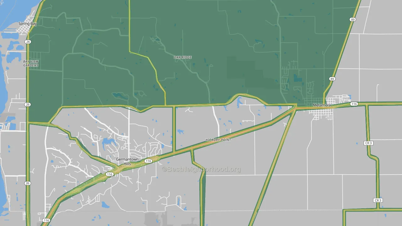 61548, IL Map of Noise Levels in 61548