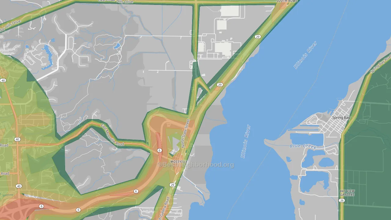 61552, IL Map of Noise Levels in 61552