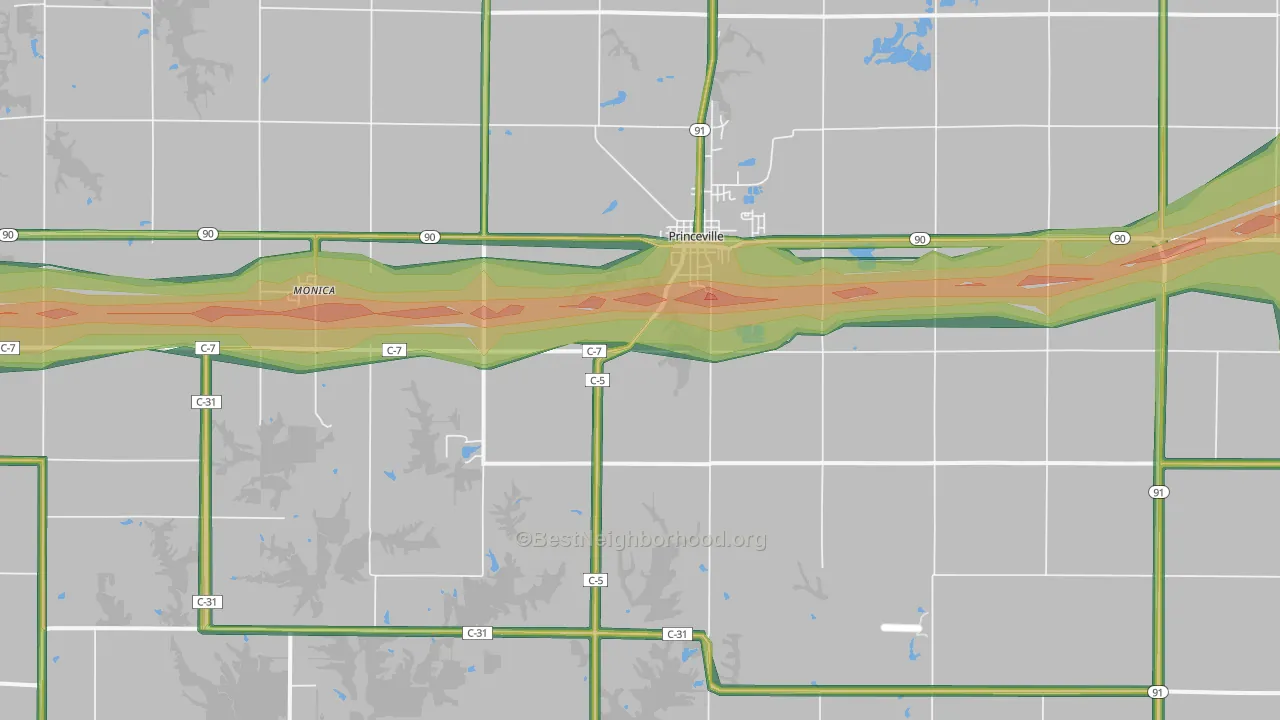 61559, IL Map of Noise Levels in 61559