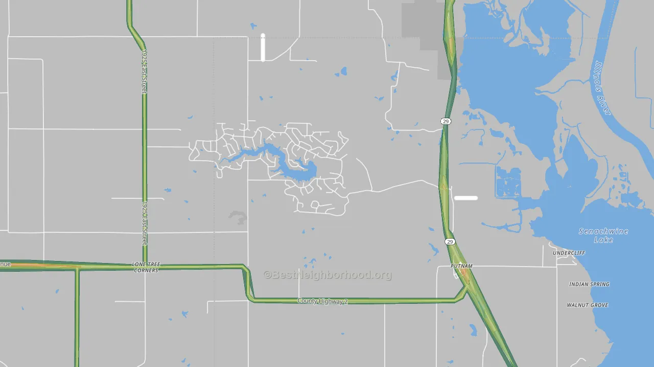61560, IL Map of Noise Levels in 61560