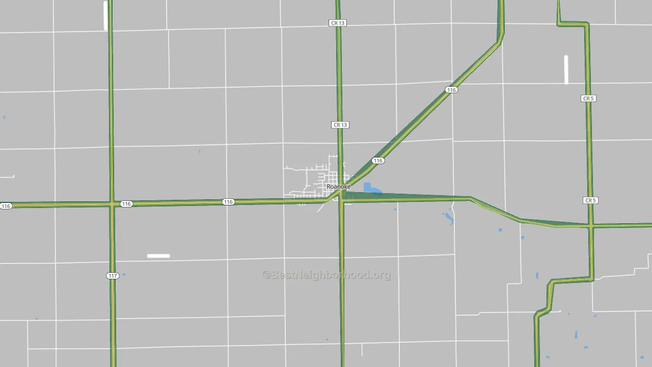 61561, IL Map of Noise Levels in 61561