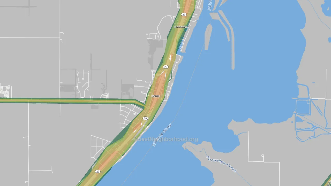 61562, IL Map of Noise Levels in 61562