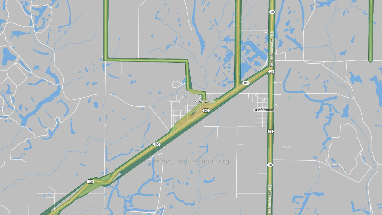 61563, IL Map of Noise Levels in 61563