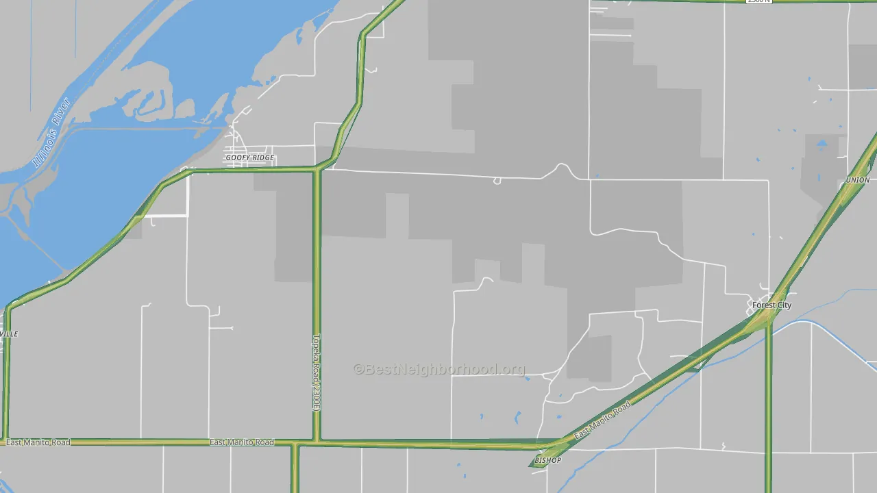 61567, IL Map of Noise Levels in 61567