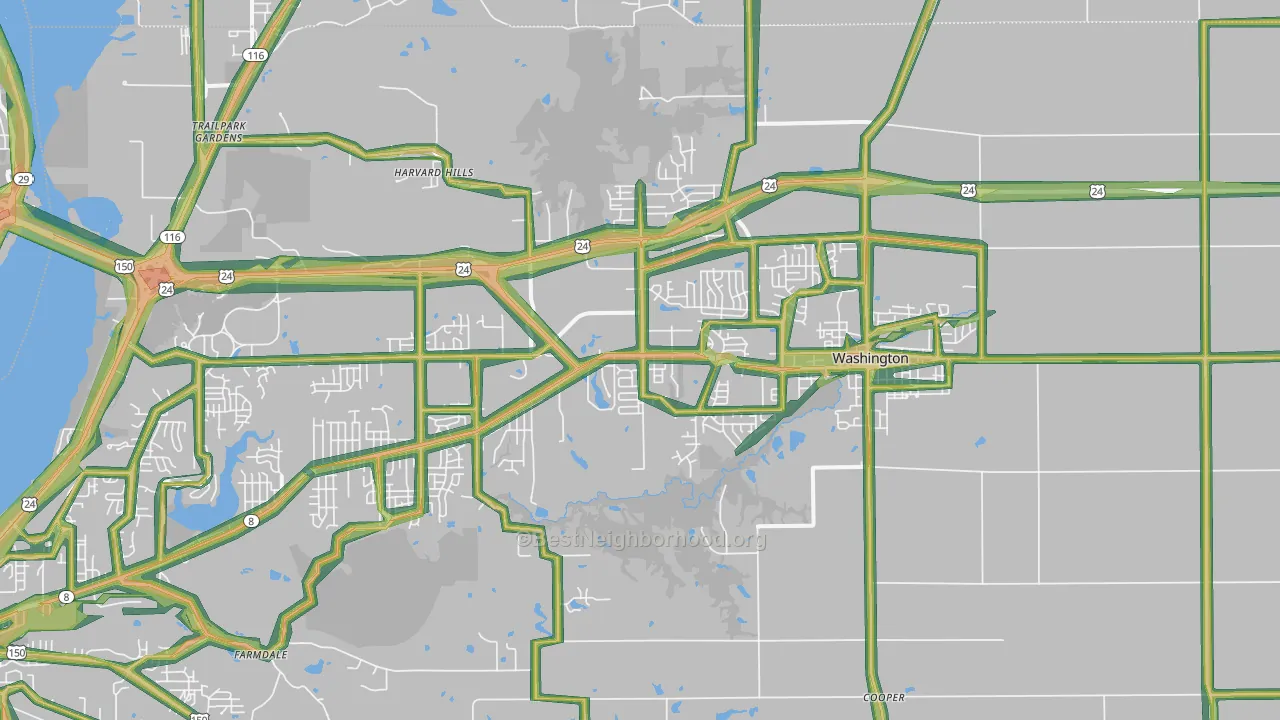 61571, IL Map of Noise Levels in 61571