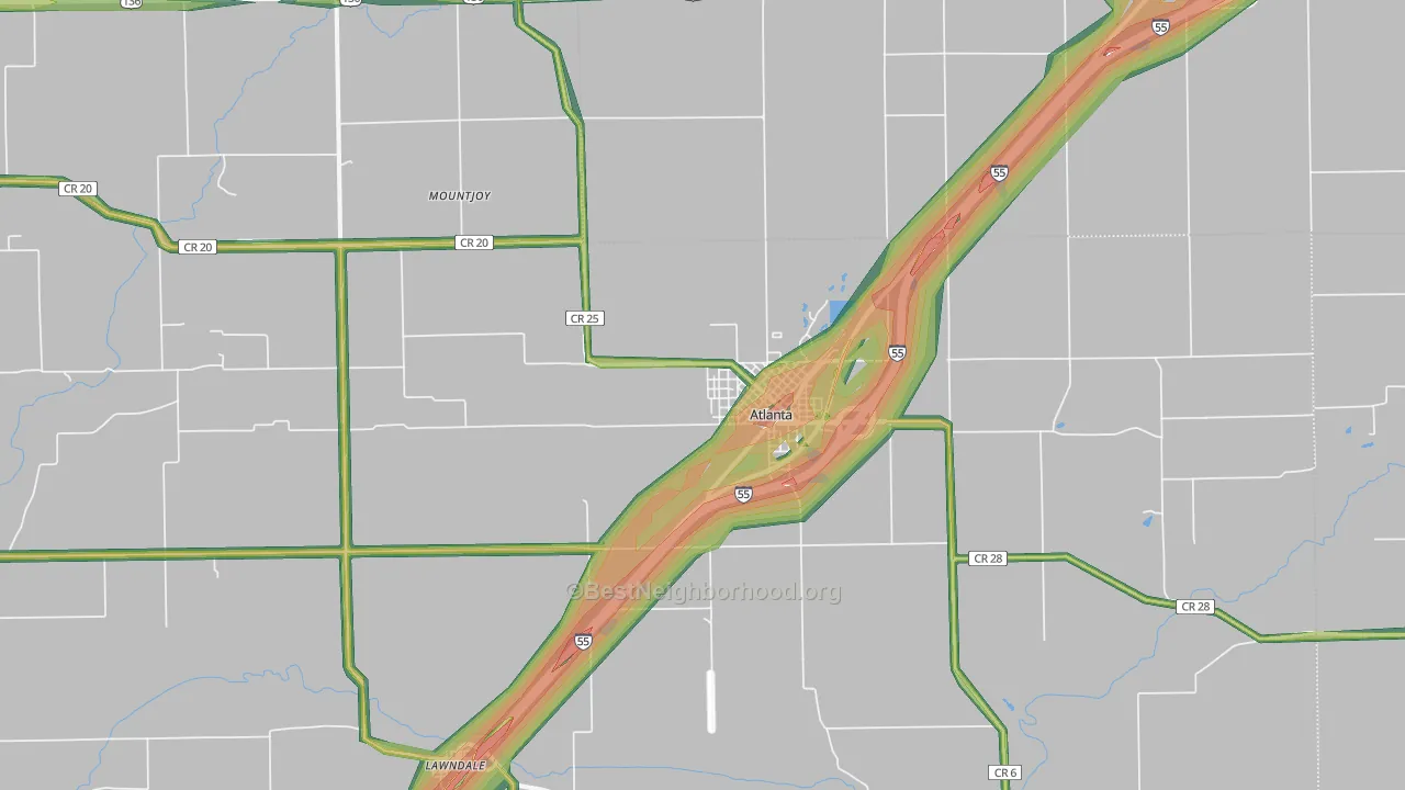 61723, IL Map of Noise Levels in 61723