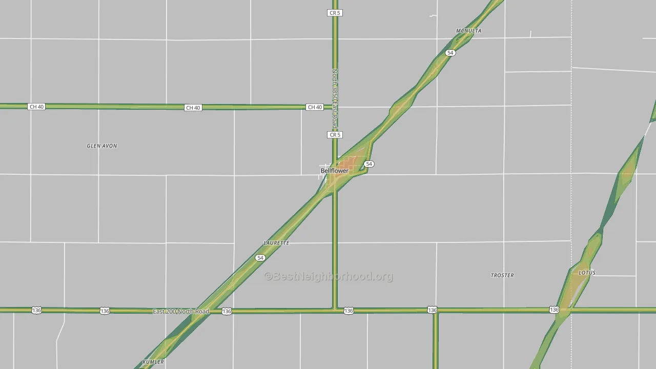 61724, IL Map of Noise Levels in 61724