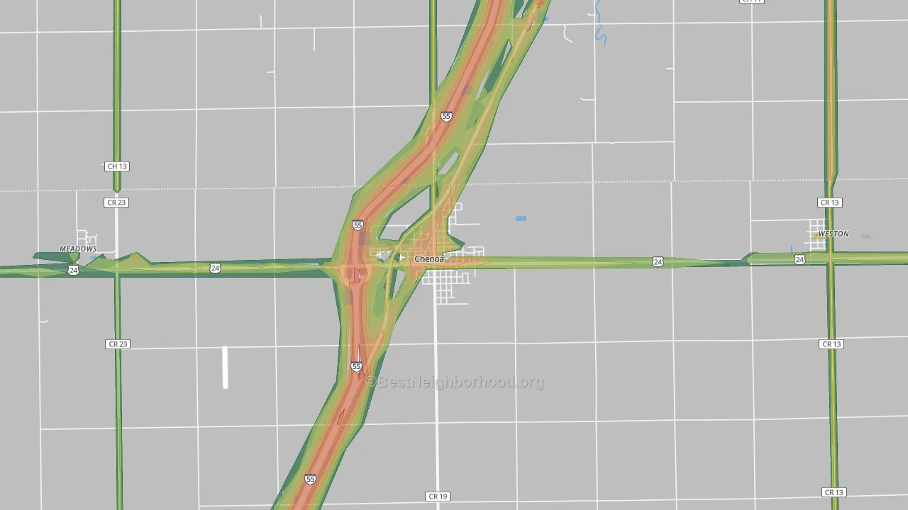 61726, IL Map of Noise Levels in 61726
