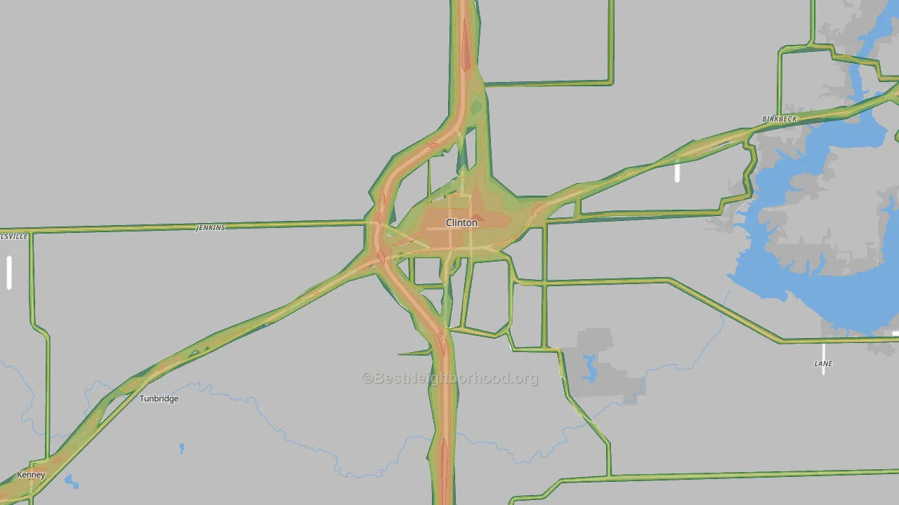 61727, IL Map of Noise Levels in 61727