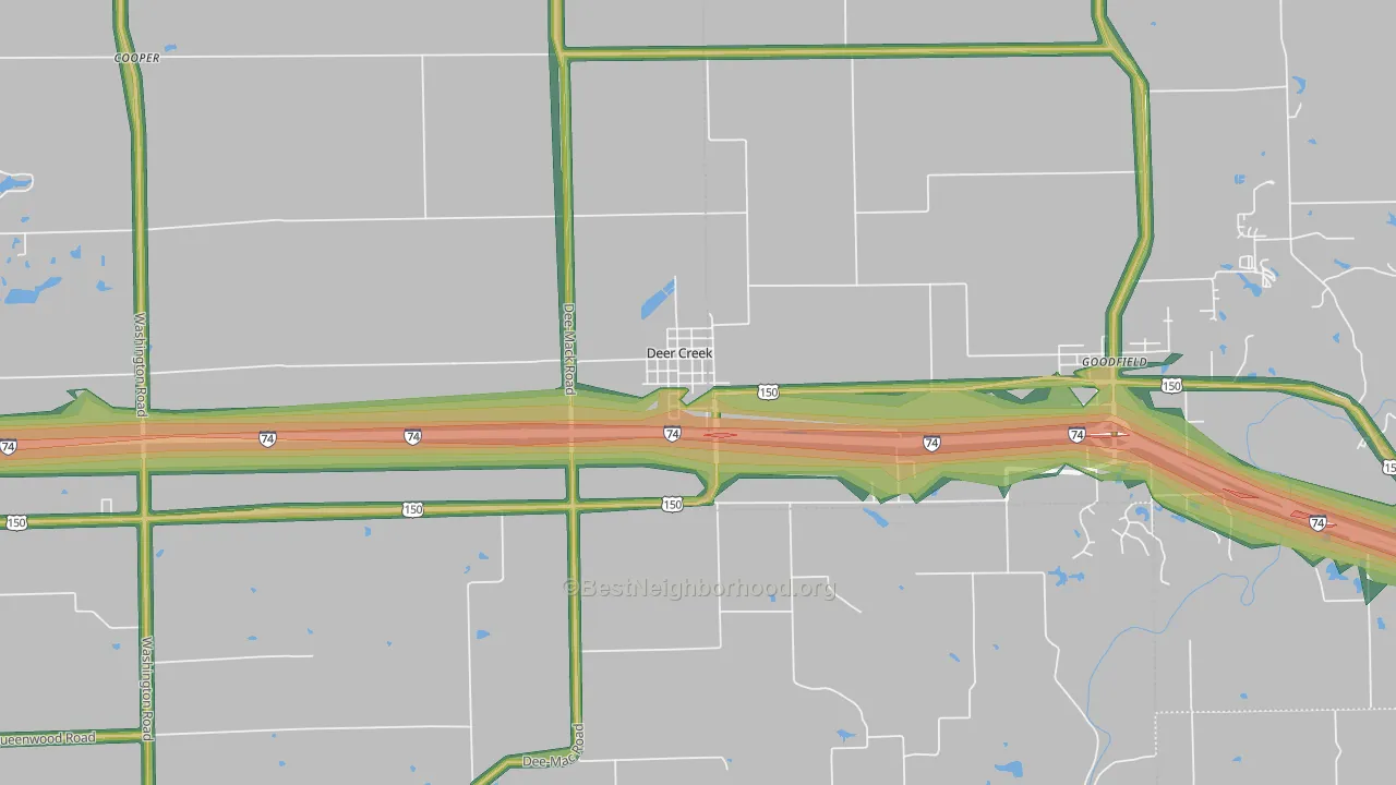 61733, IL Map of Noise Levels in 61733