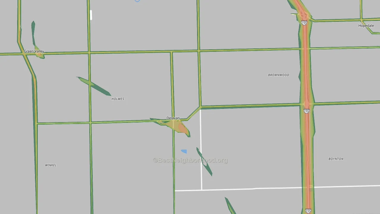 61734, IL Map of Noise Levels in 61734