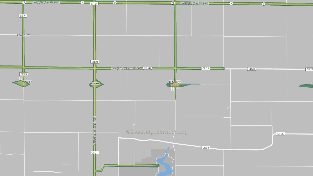 61737, IL Map of Noise Levels in 61737