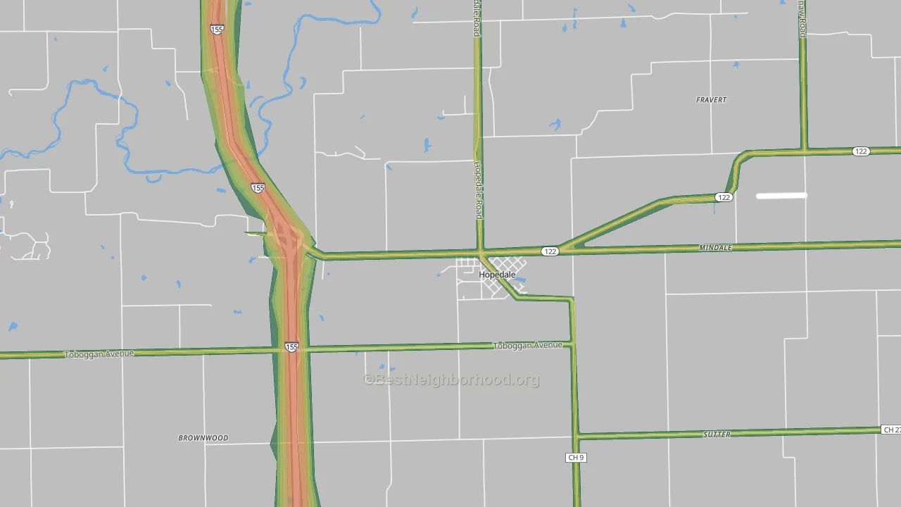 61747, IL Map of Noise Levels in 61747