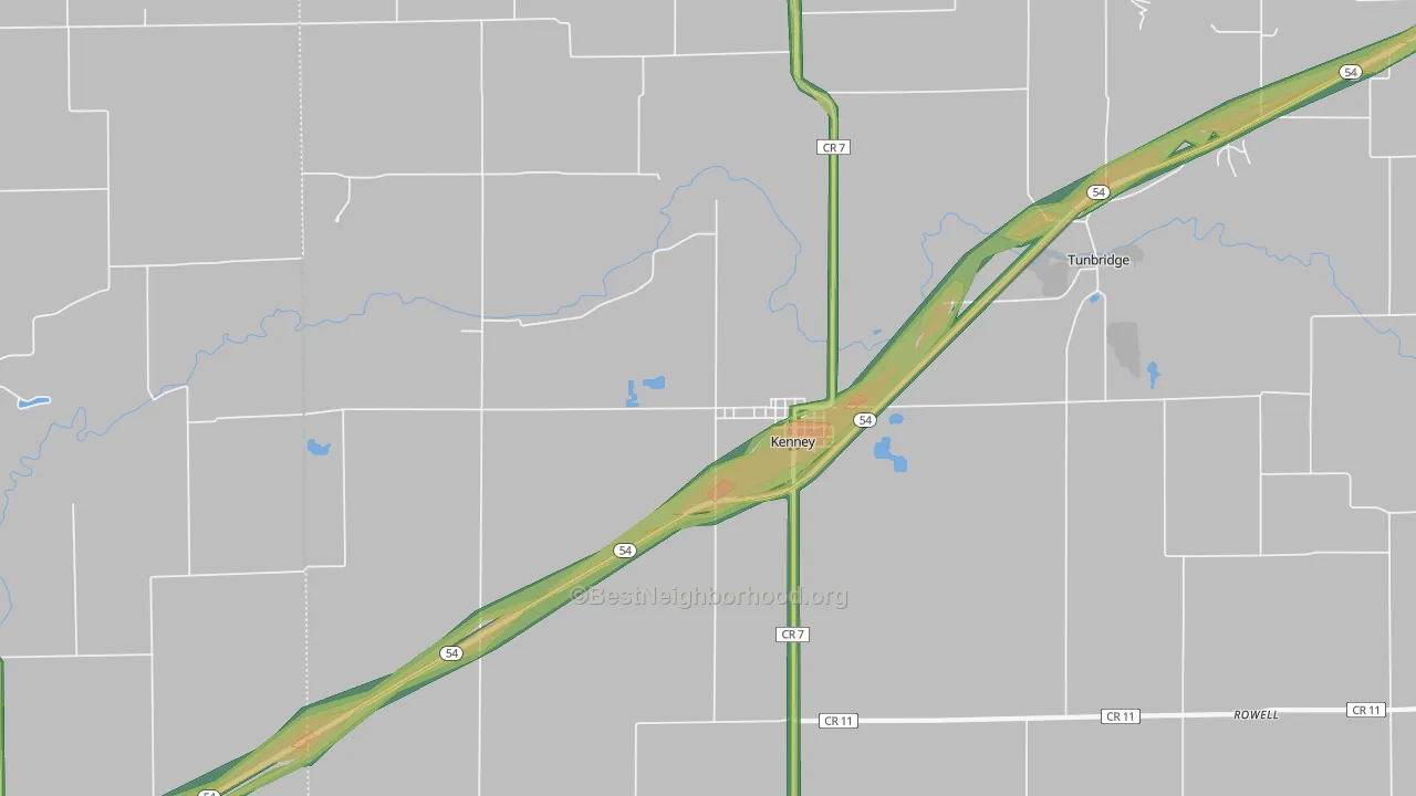 61749, IL Map of Noise Levels in 61749