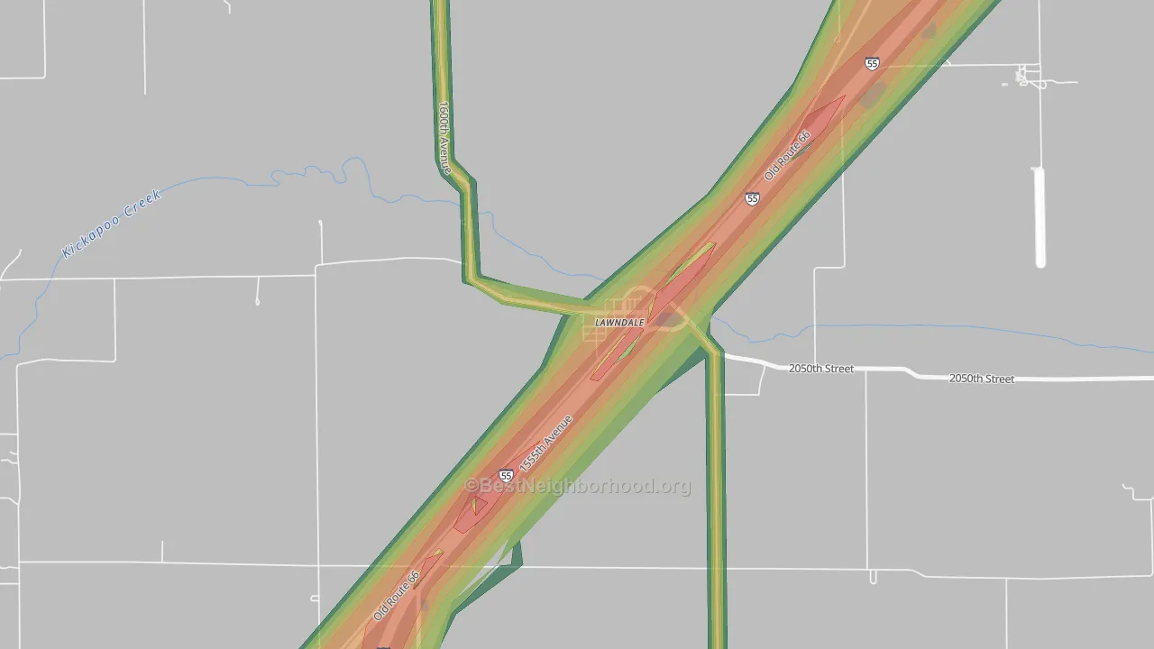 61751, IL Map of Noise Levels in 61751