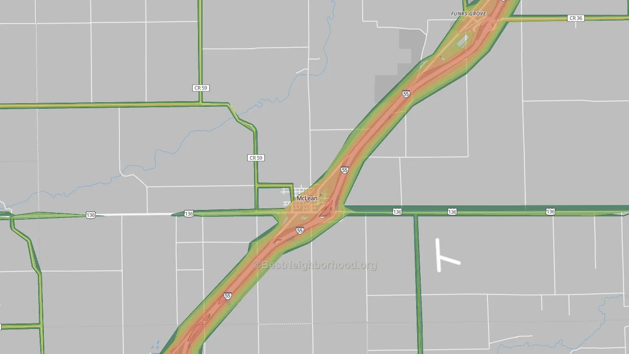 61754, IL Map of Noise Levels in 61754