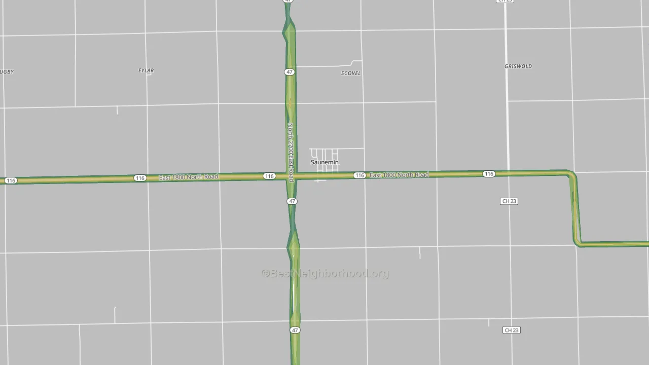61769, IL Map of Noise Levels in 61769