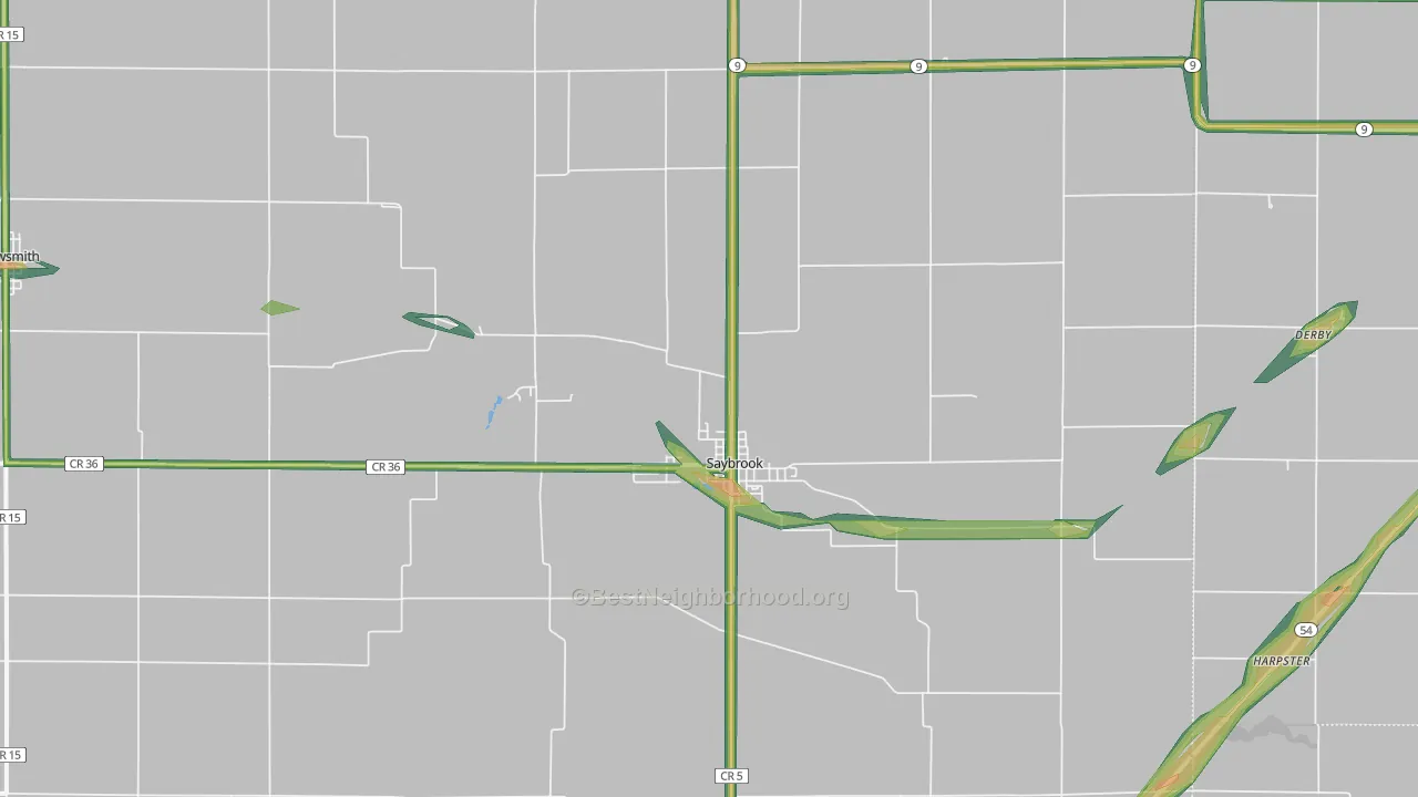 61770, IL Map of Noise Levels in 61770