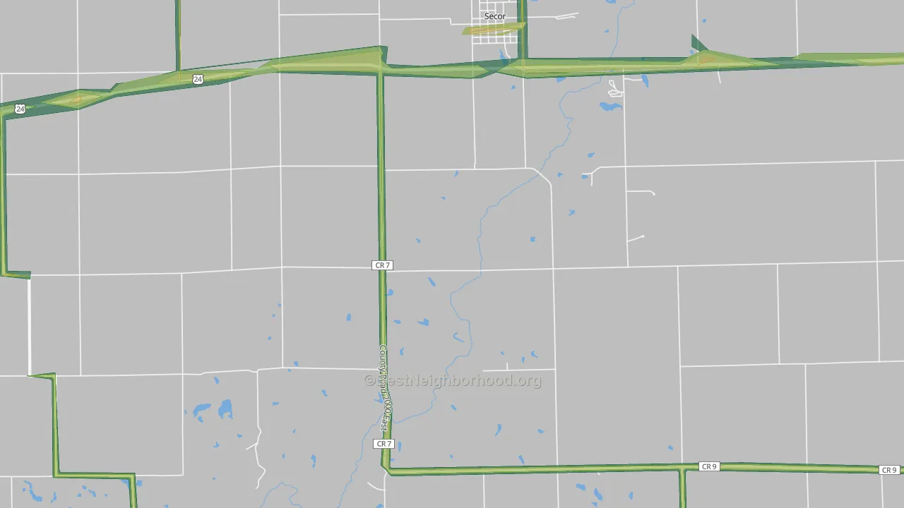 61771, IL Map of Noise Levels in 61771