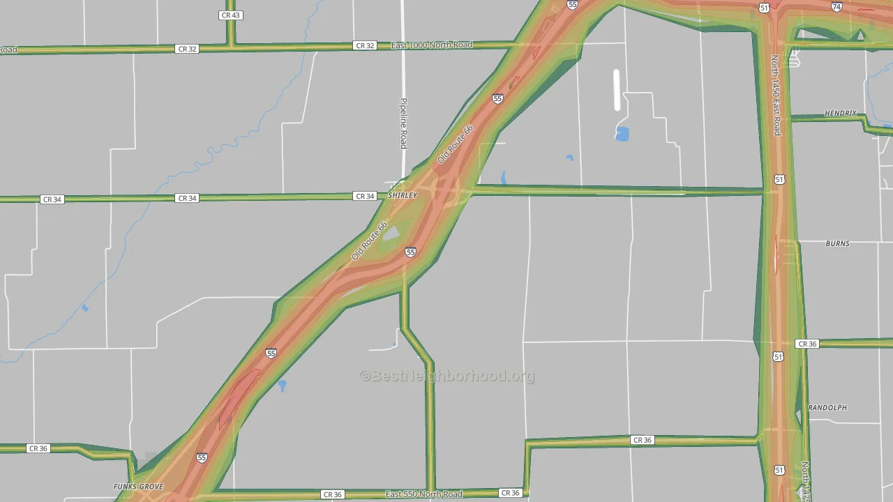 61772, IL Map of Noise Levels in 61772