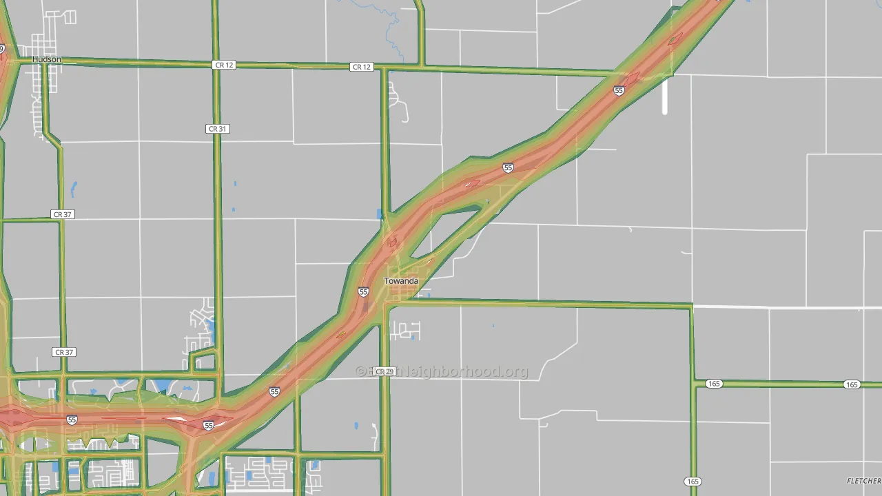 61776, IL Map of Noise Levels in 61776
