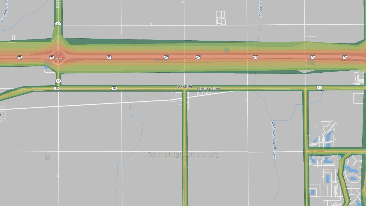 61815, IL Map of Noise Levels in 61815
