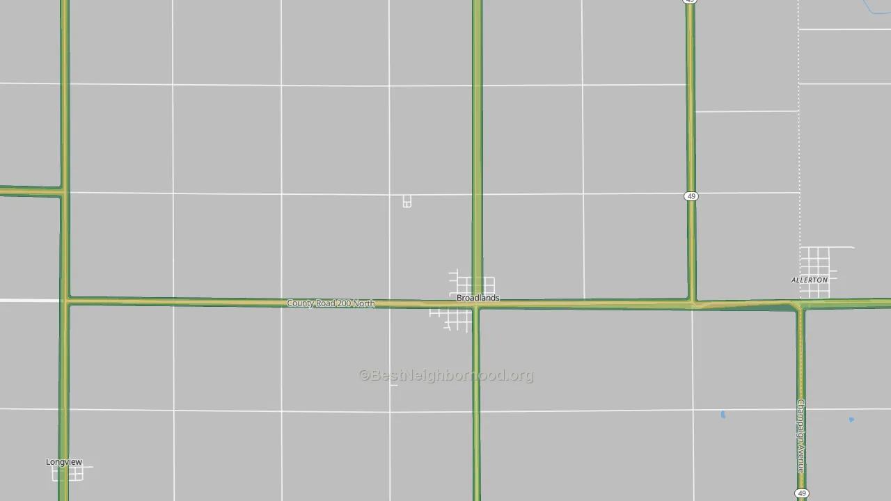 61816, IL Map of Noise Levels in 61816