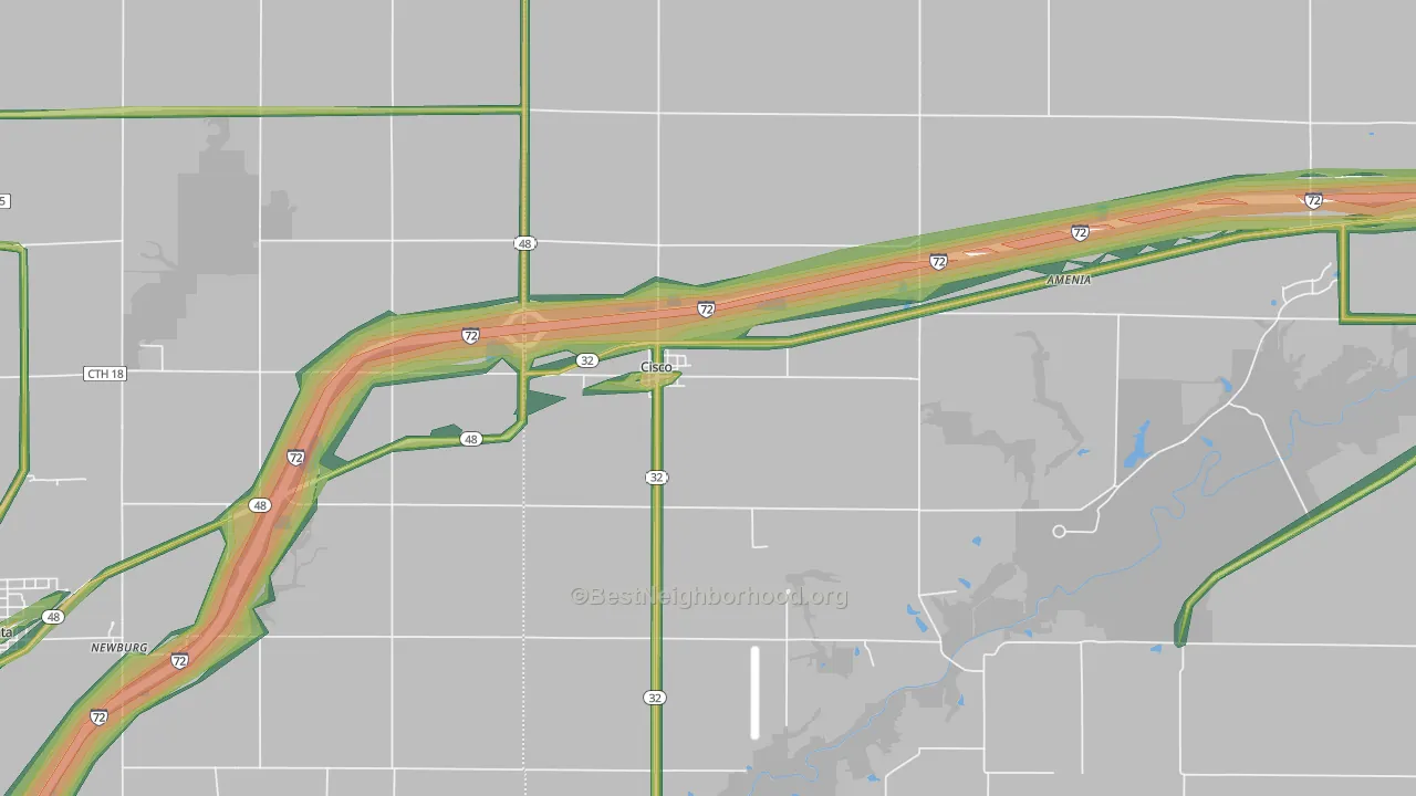 61830, IL Map of Noise Levels in 61830