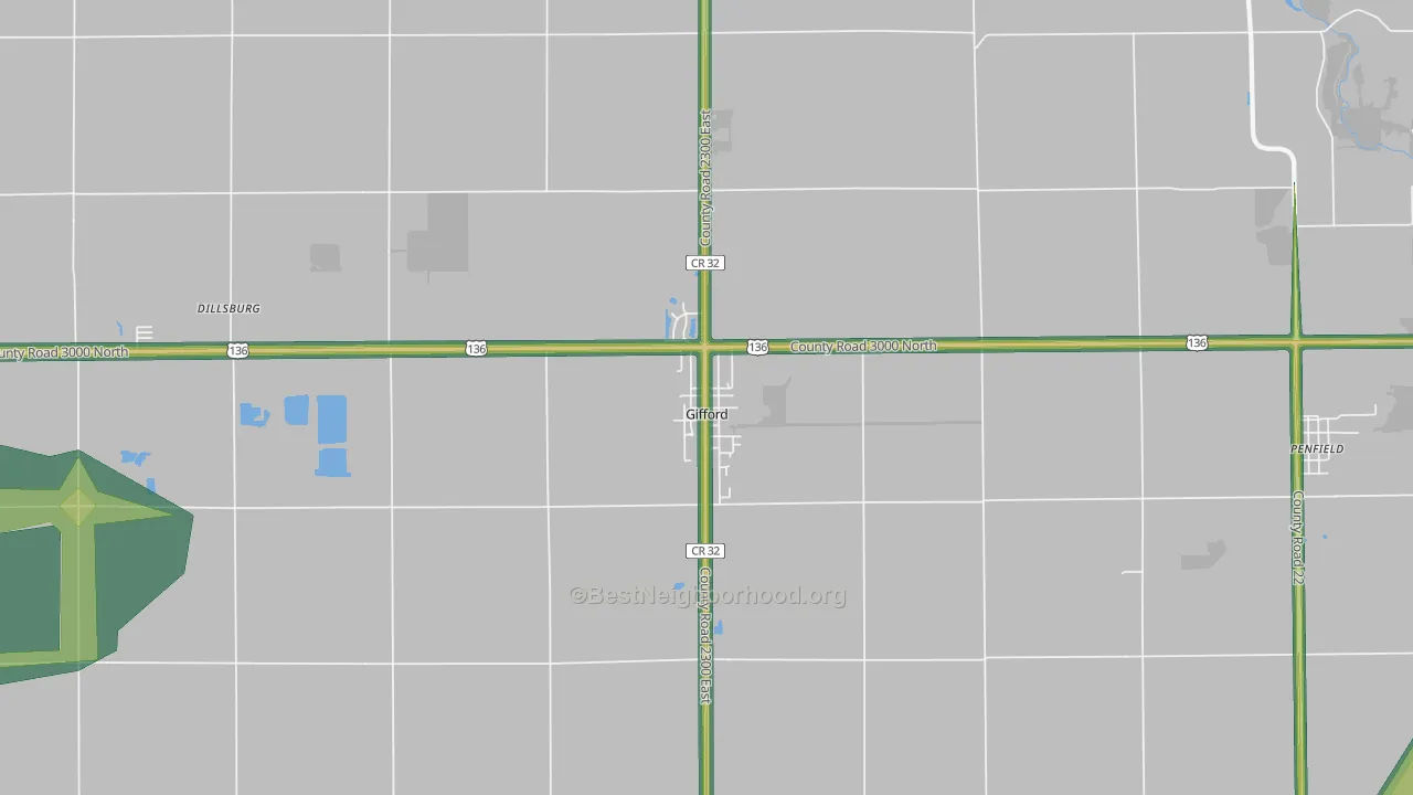 61847, IL Map of Noise Levels in 61847