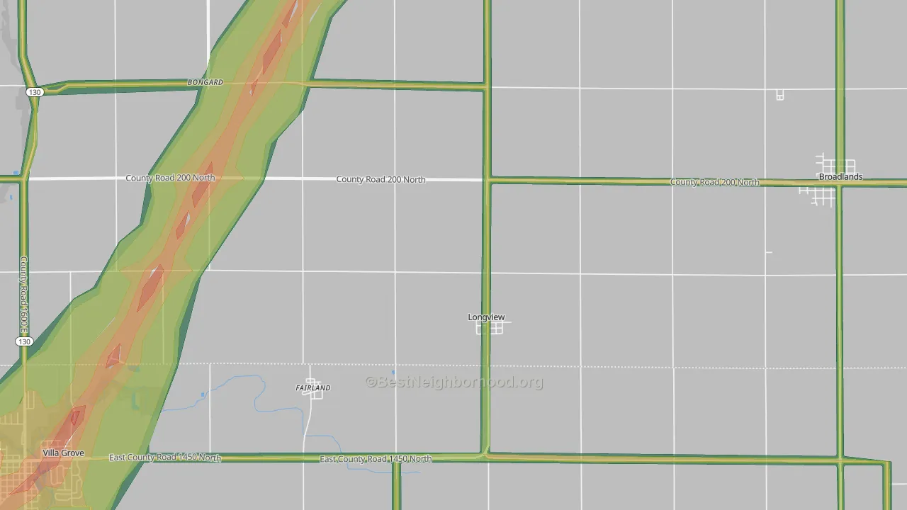 61852, IL Map of Noise Levels in 61852