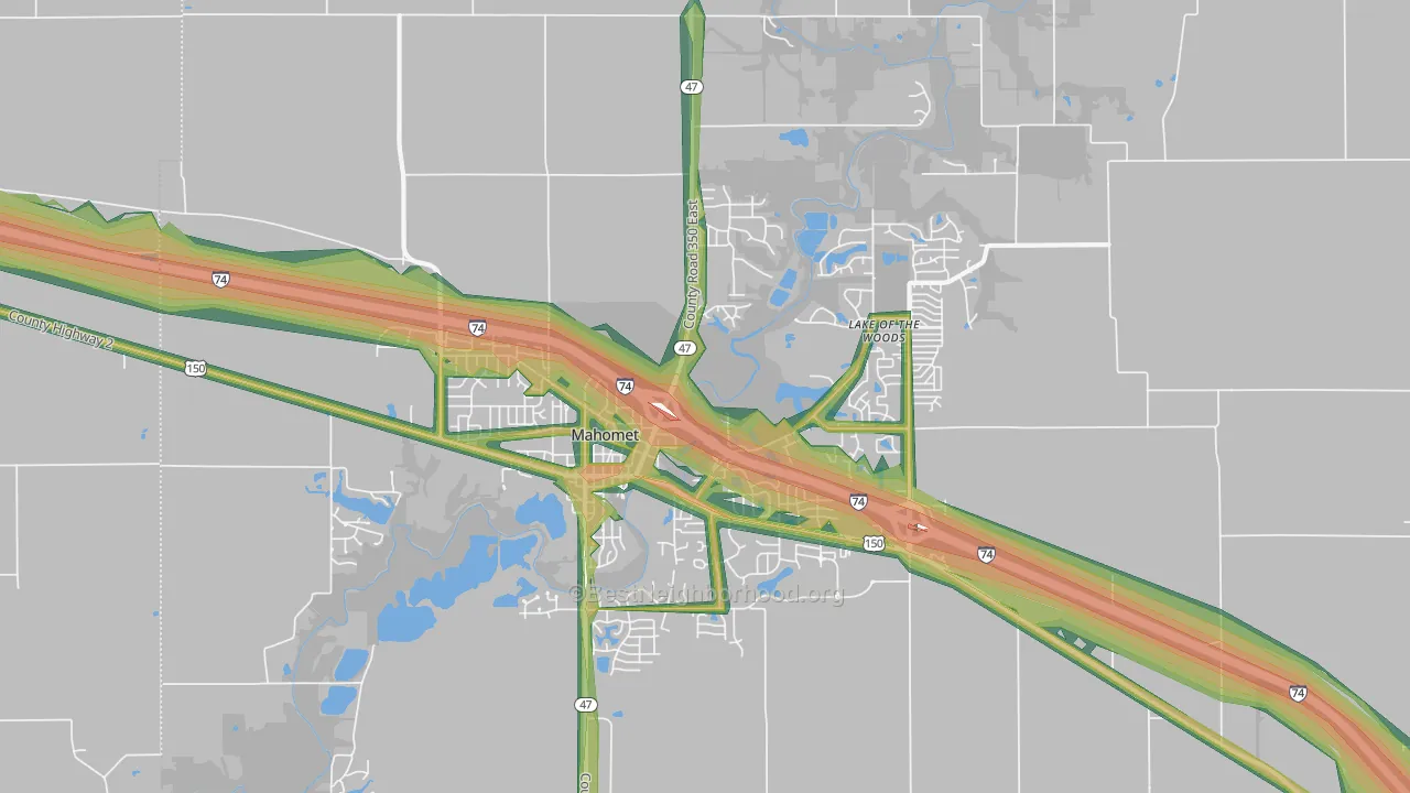 61853, IL Map of Noise Levels in 61853