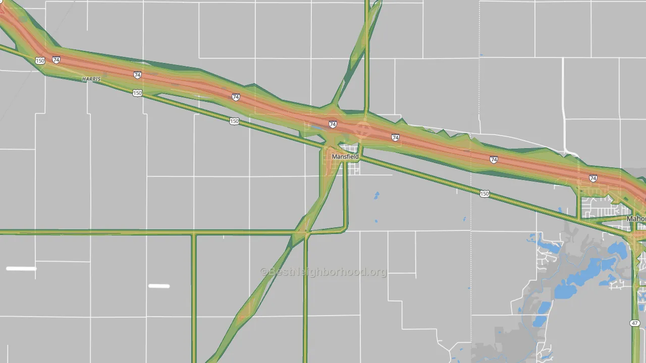 61854, IL Map of Noise Levels in 61854