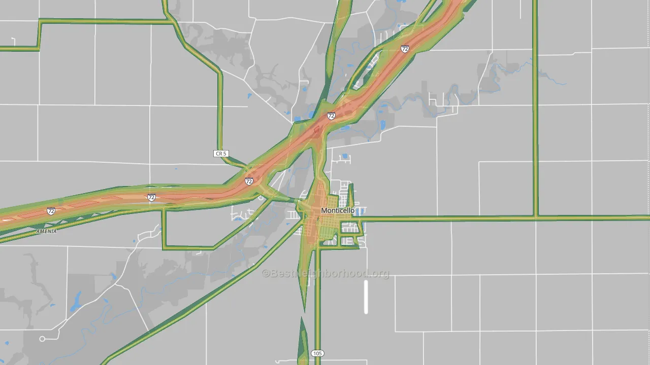 61856, IL Map of Noise Levels in 61856