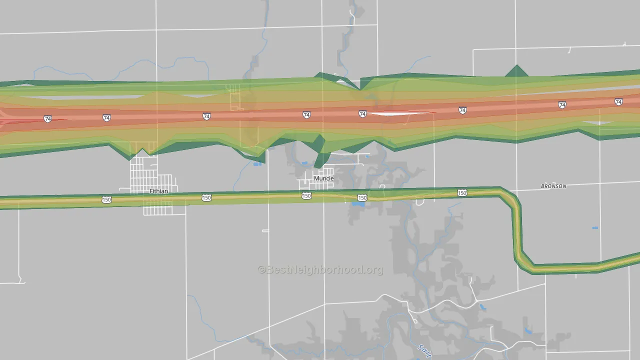 61857, IL Map of Noise Levels in 61857
