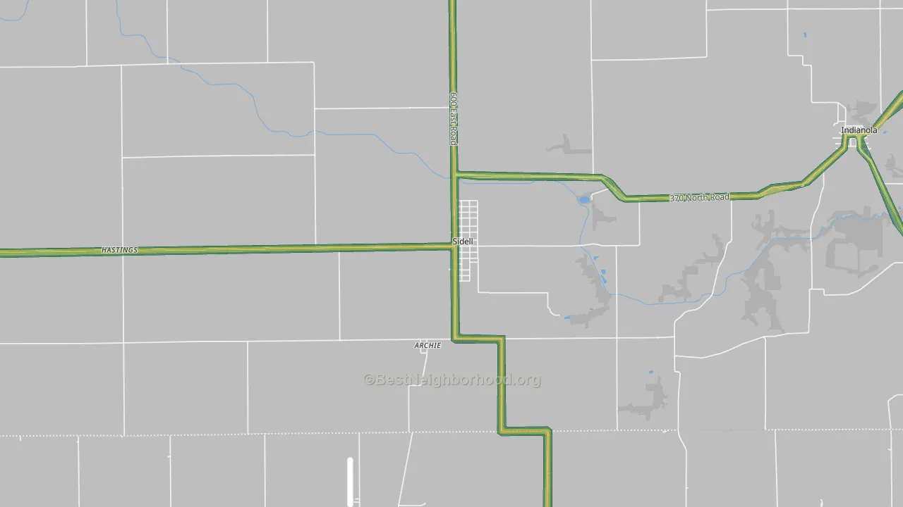 61876, IL Map of Noise Levels in 61876