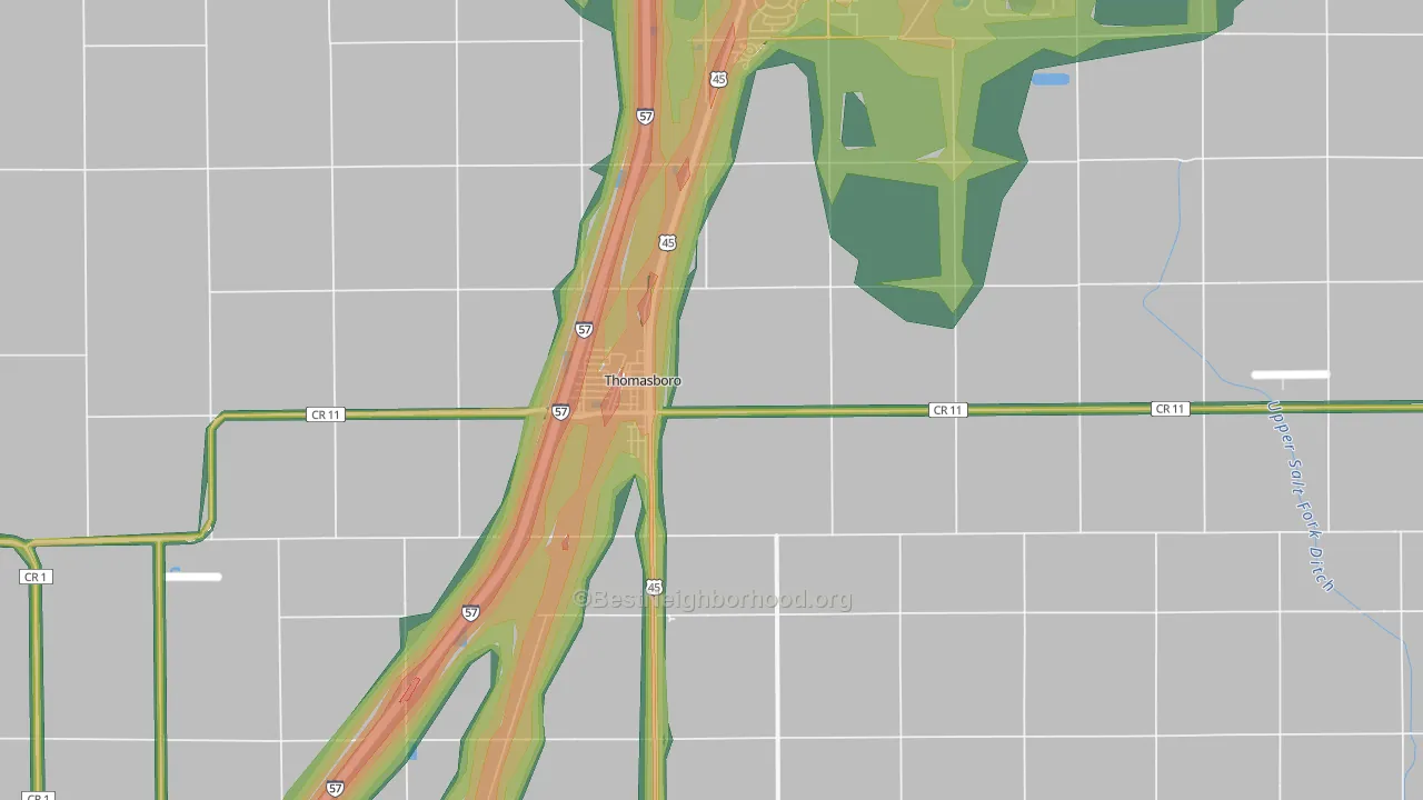 61878, IL Map of Noise Levels in 61878