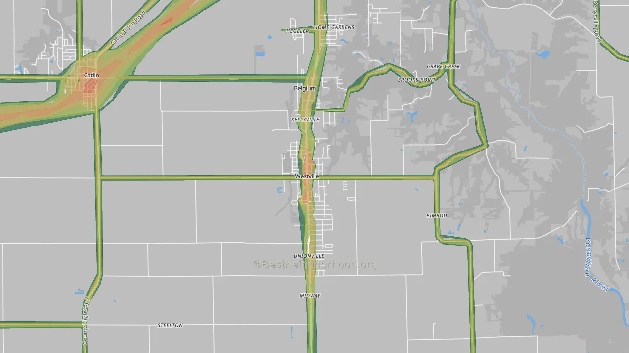 61883, IL Map of Noise Levels in 61883