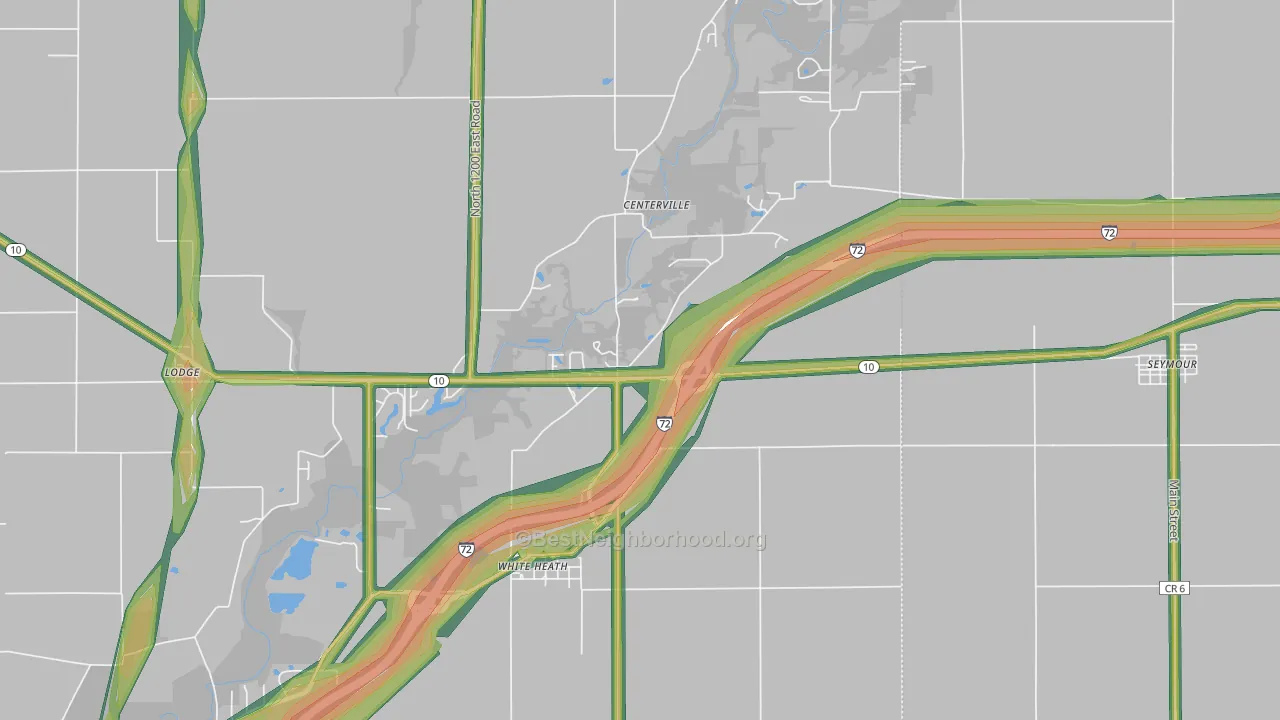 61884, IL Map of Noise Levels in 61884