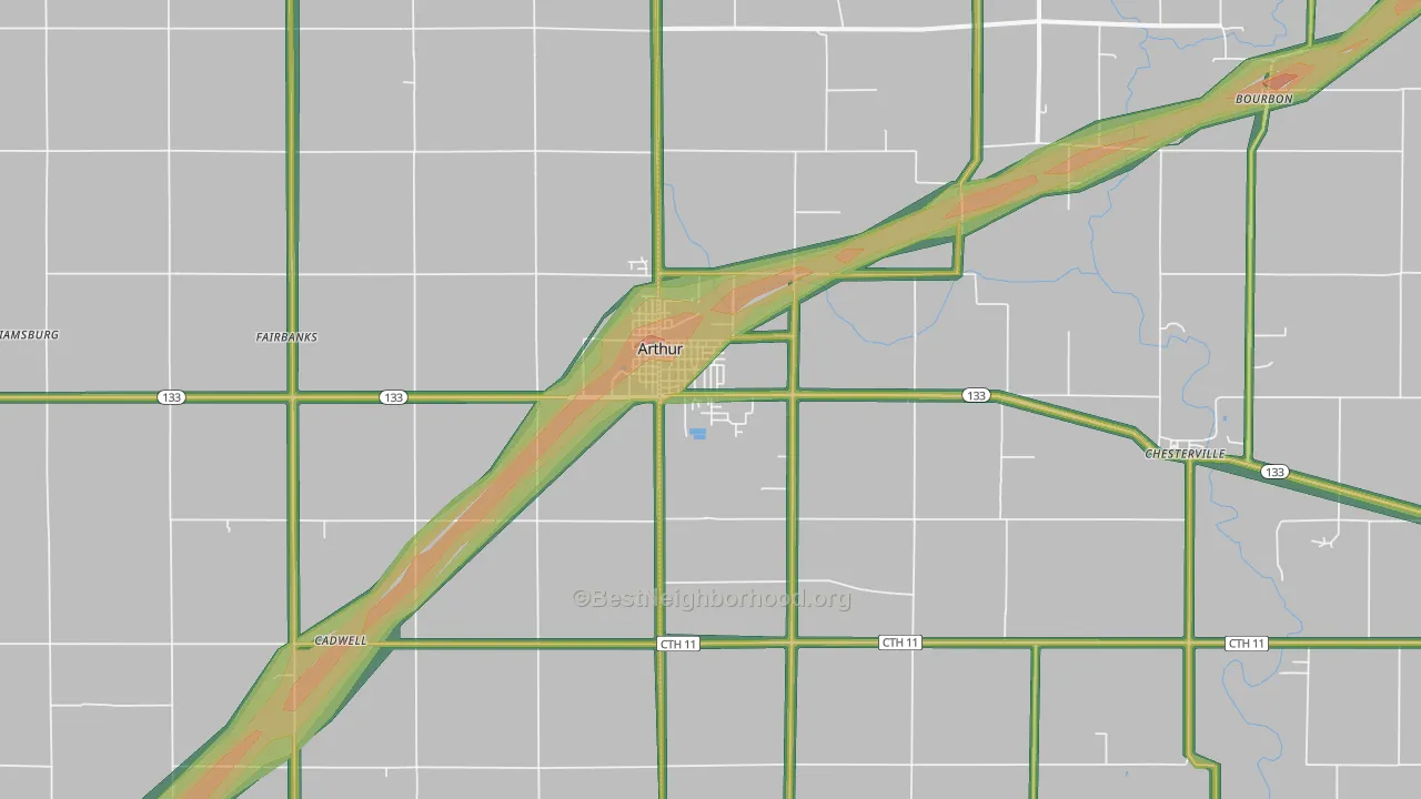 61911, IL Map of Noise Levels in 61911