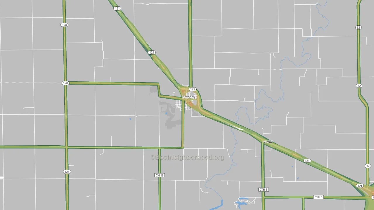 61914, IL Map of Noise Levels in 61914