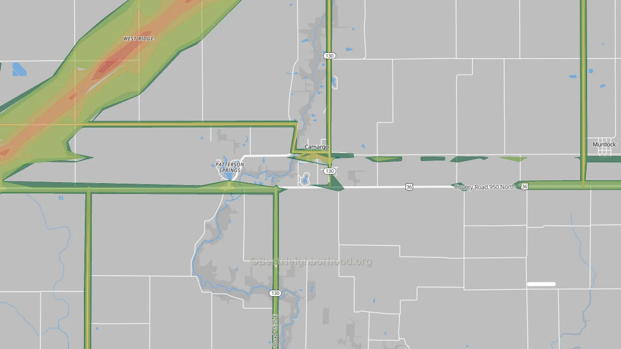 61919, IL Map of Noise Levels in 61919