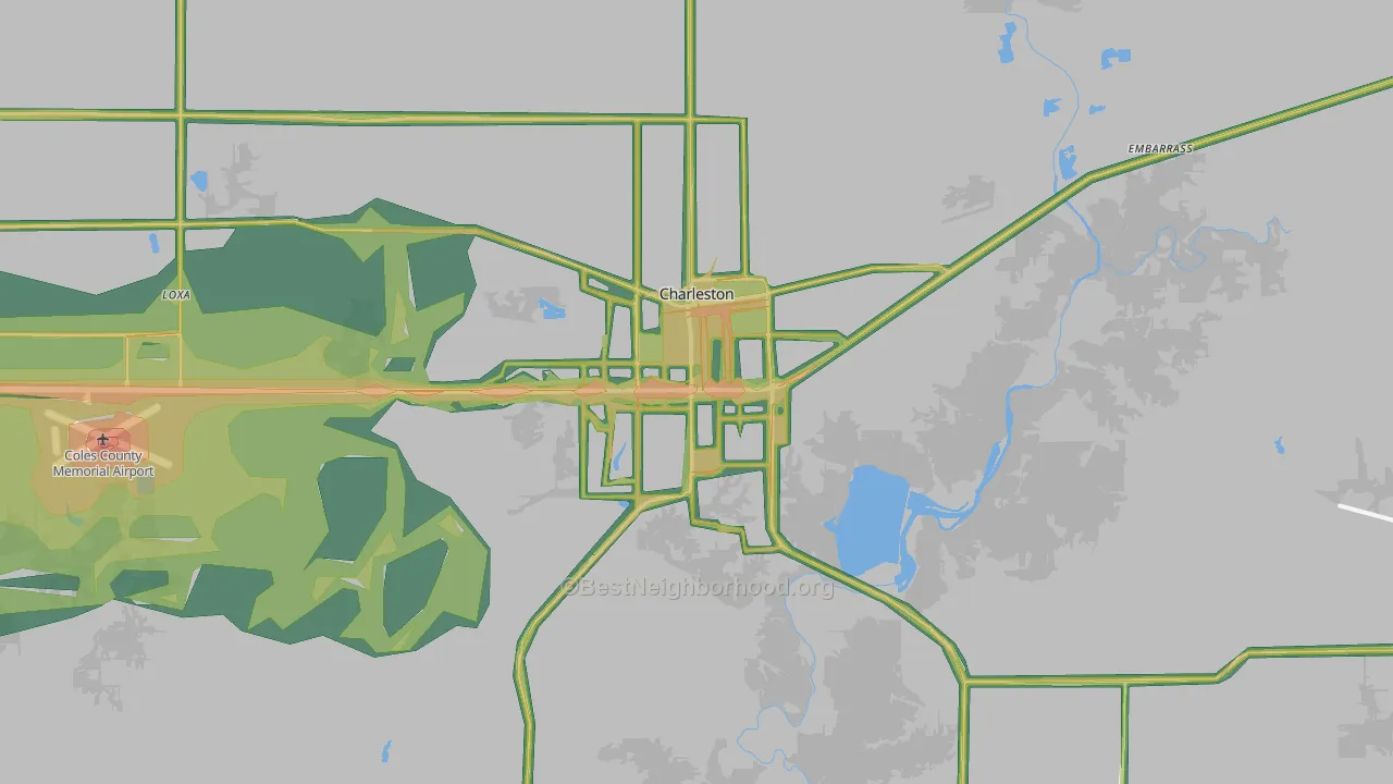 61920, IL Map of Noise Levels in 61920