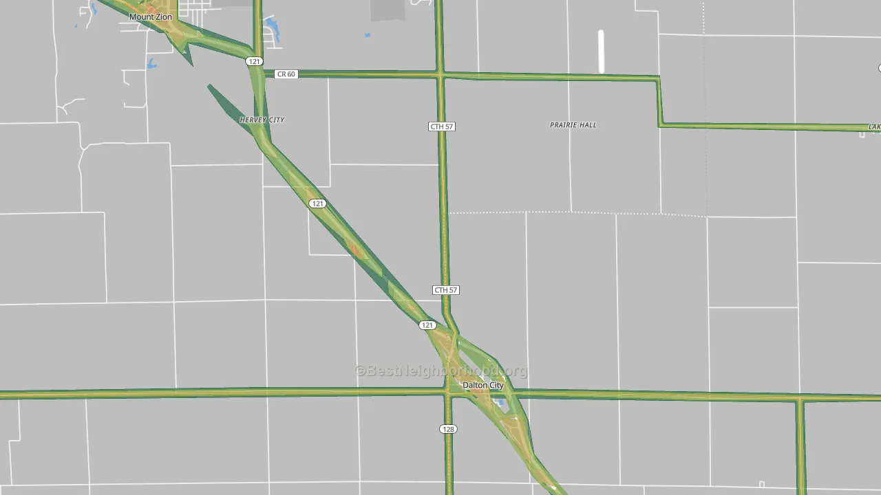 61925, IL Map of Noise Levels in 61925