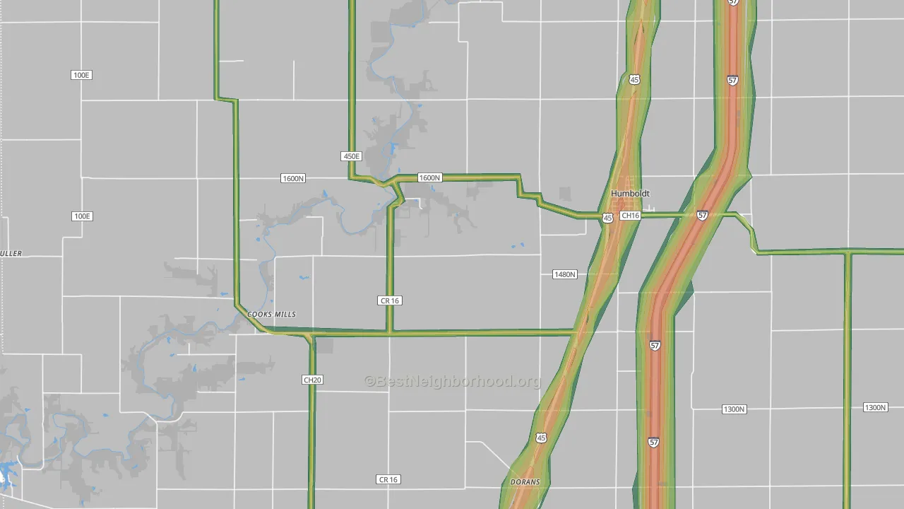 61931, IL Map of Noise Levels in 61931