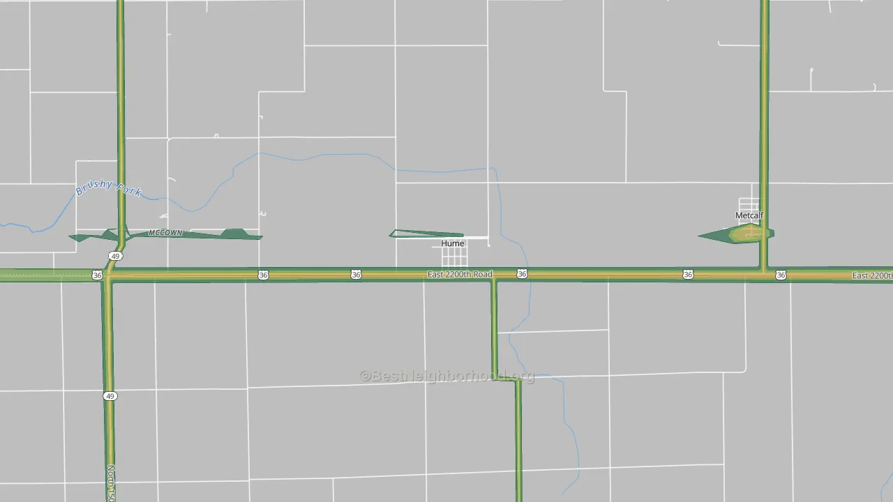 61932, IL Map of Noise Levels in 61932