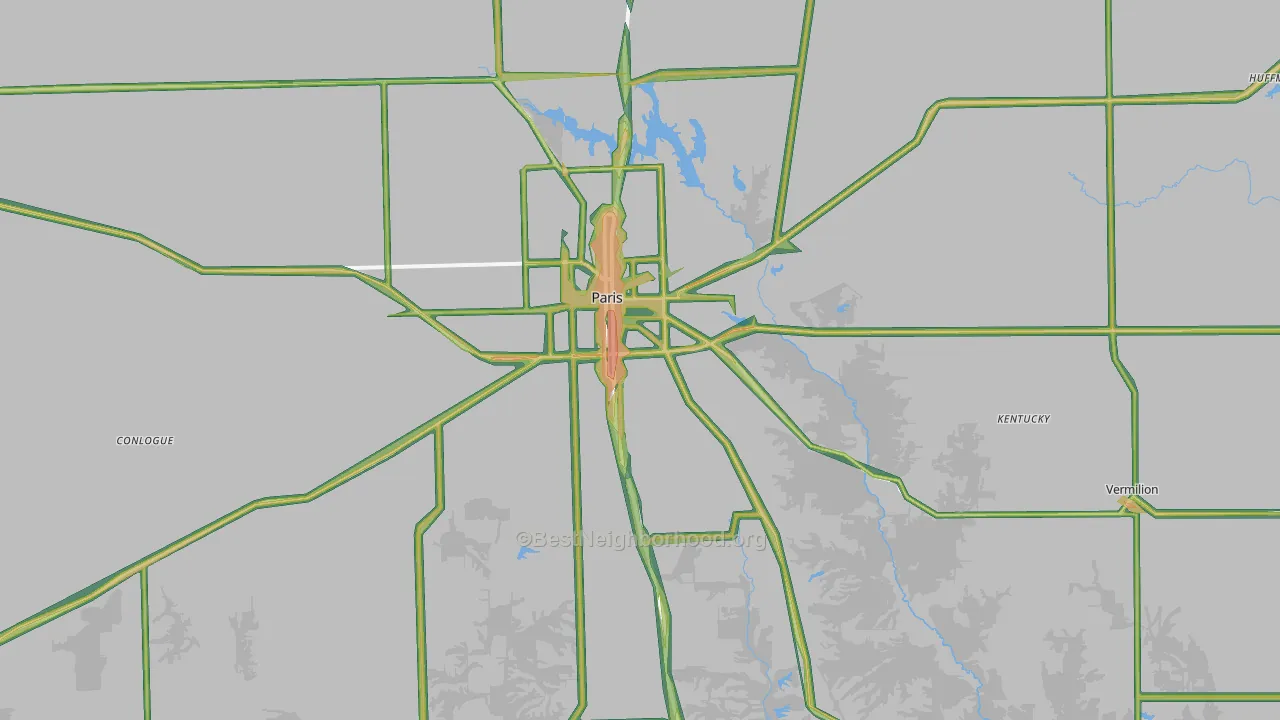 61944, IL Map of Noise Levels in 61944