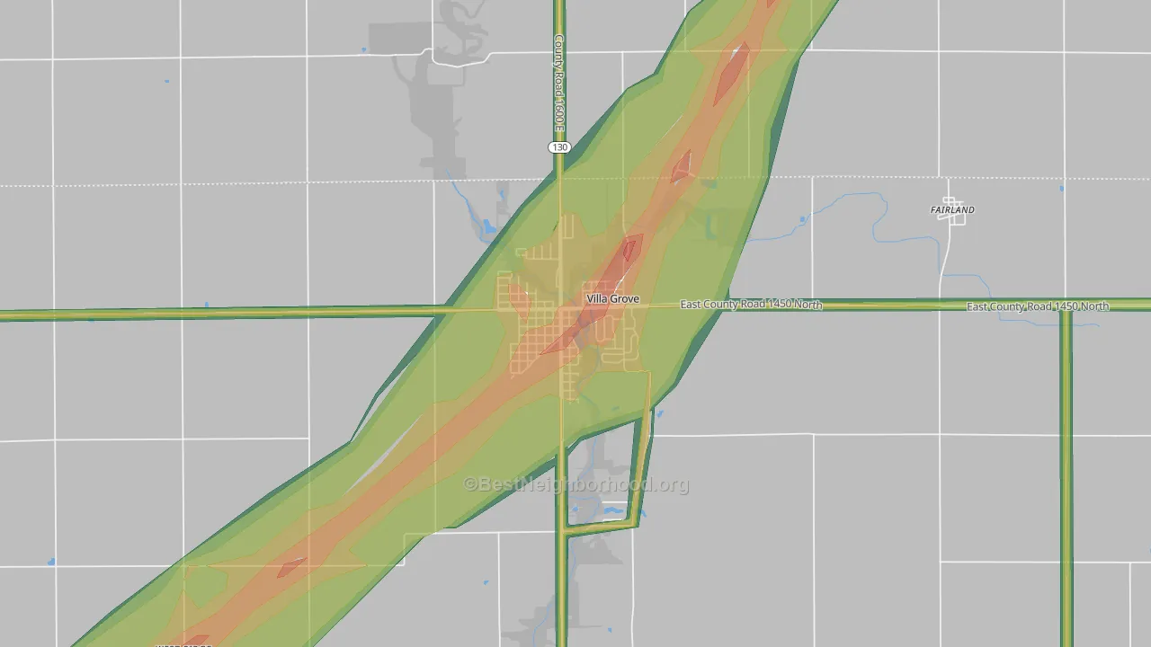 61956, IL Map of Noise Levels in 61956