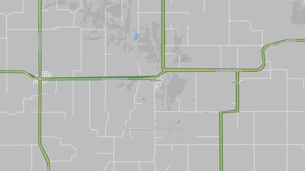 62011, IL Map of Noise Levels in 62011