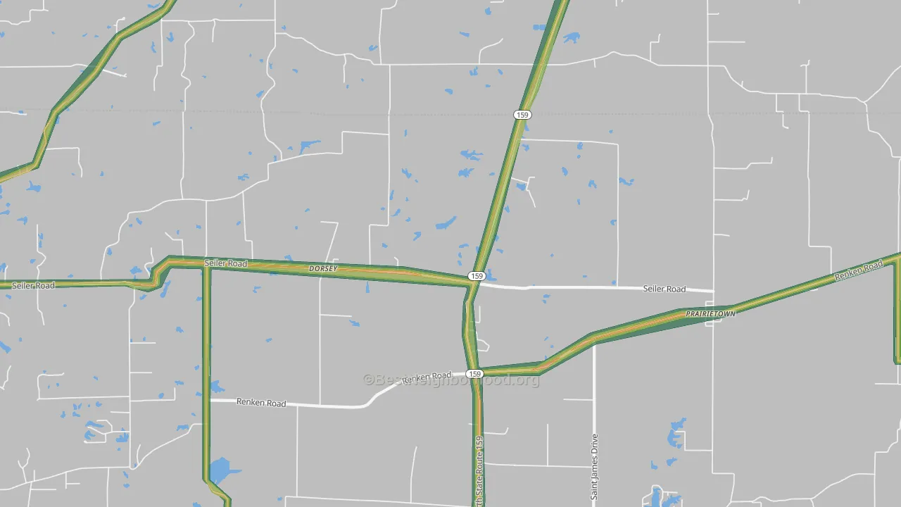 62021, IL Map of Noise Levels in 62021