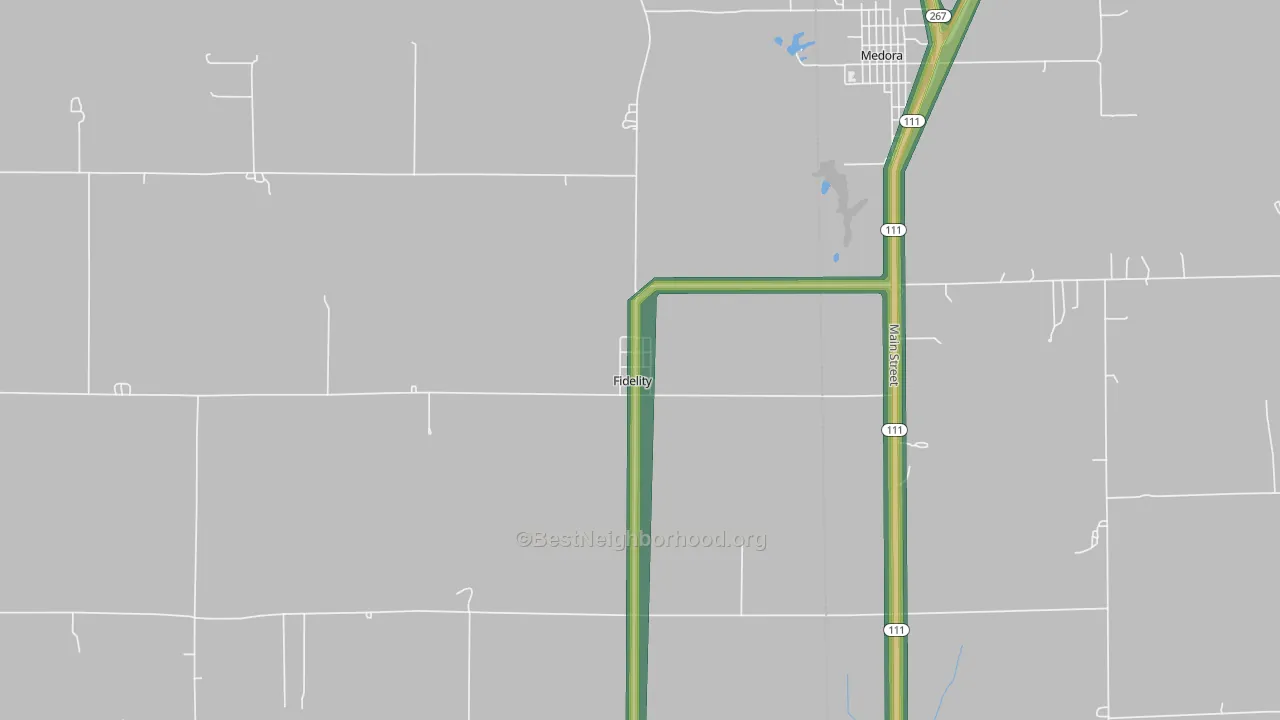 62030, IL Map of Noise Levels in 62030
